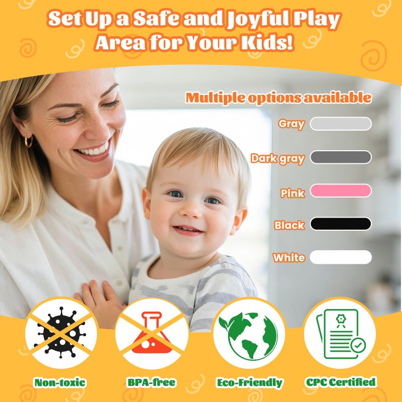 TRENDBOX Ball Pit 35.4x35.4x13.8in Memory Foam Pit Soft Pool Soft Equipment for Toddlers Kids - Light Gray (Balls NOT Included) - Image 3